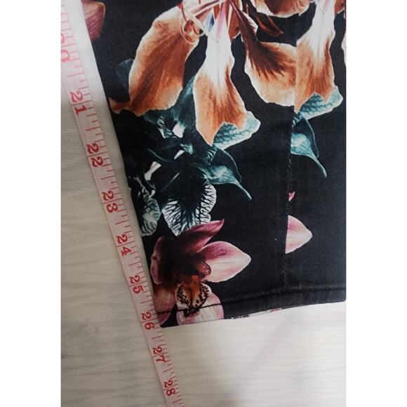 7 For All‎ Mankind Ankle Skinny Moonlight Orchid Floral Stretch Jeans 27 Spring - Picture 4 of 6